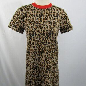J.Crew x Demylee Cheetah Print Short Sleeve Women's Sweater Dress Size Medium